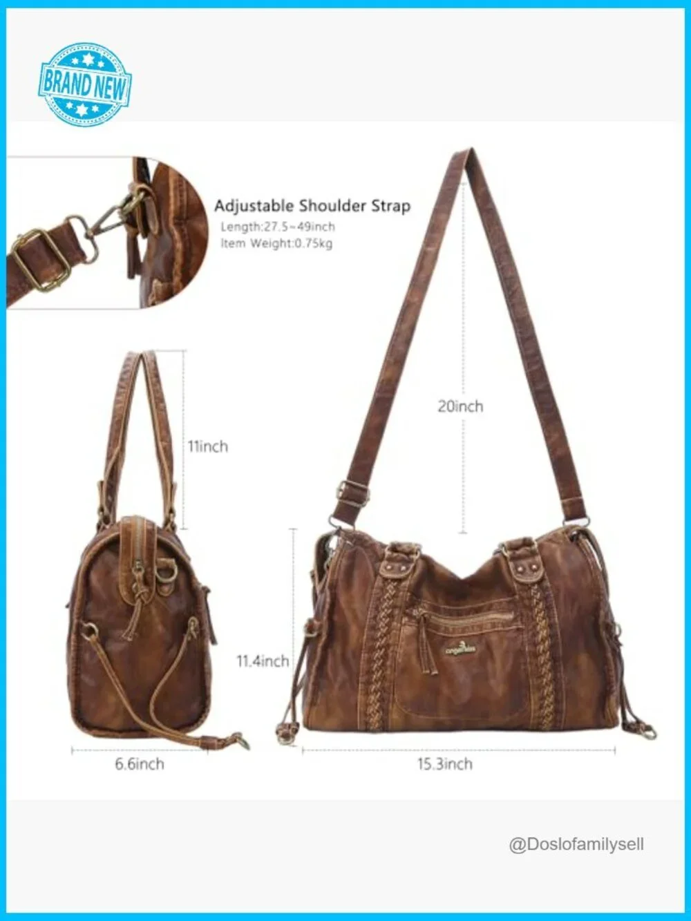Vegan Leather Hobo Satchel Handbag Large Tote Shoulder Bag Laptop Purse